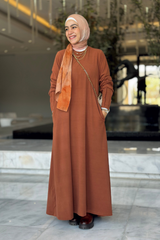 Pleated Sleeves Dress