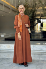 Pleated Sleeves Dress