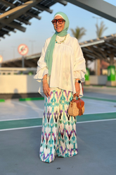 Pattern Satin Pants