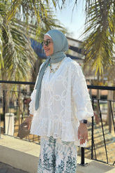 V Embroidery Blouse