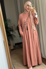 Loose Wool Pattern Dress