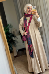 Loose Wool Pattern Dress