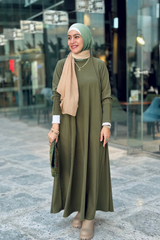 Pleated Sleeves Dress