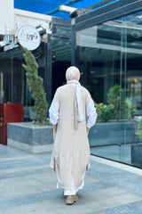 Balloon top with poplin shirt