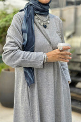 Vintage Long sleeves Solid Grey