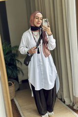 Long OFF white Poplien Shirt