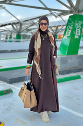 Shimmer Soft Wool brown dress