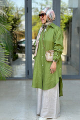 Olive Linen Long shirt