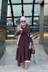 High & Low Brown dress