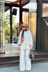 Oversize embroidery Linen set