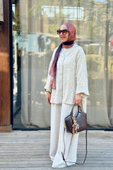 Oversize embroidery Linen set