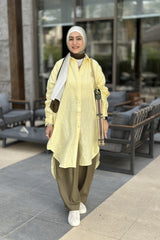 Long Yellow linen shirt