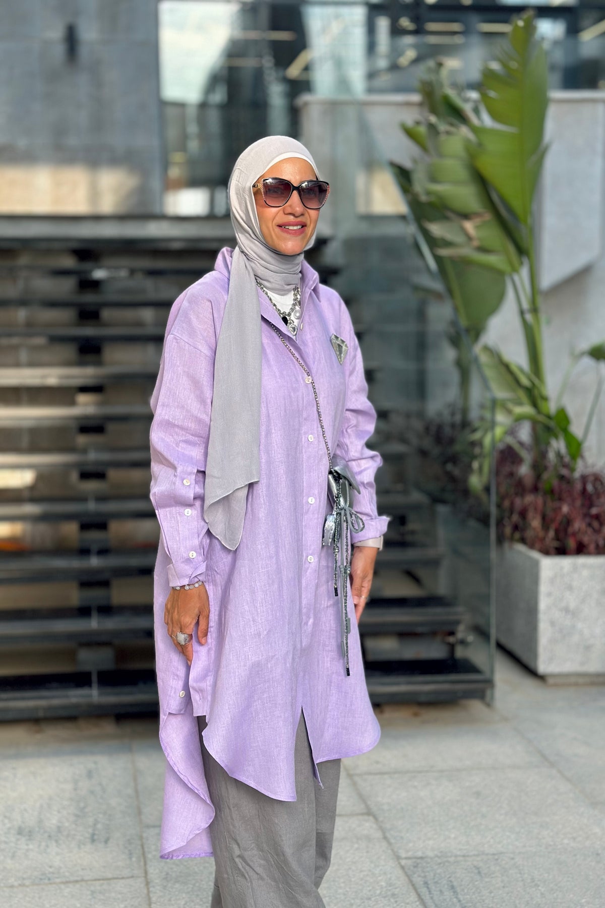 Lavender  Linen Long shirt