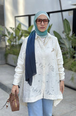Burn out offwhite  pattern blouse