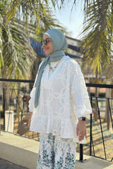 V Embroidery Blouse