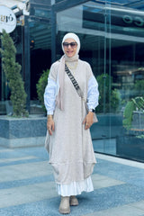 Balloon top with poplin shirt