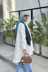 Burn out offwhite  pattern blouse