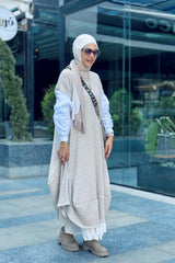 Balloon top with poplin shirt