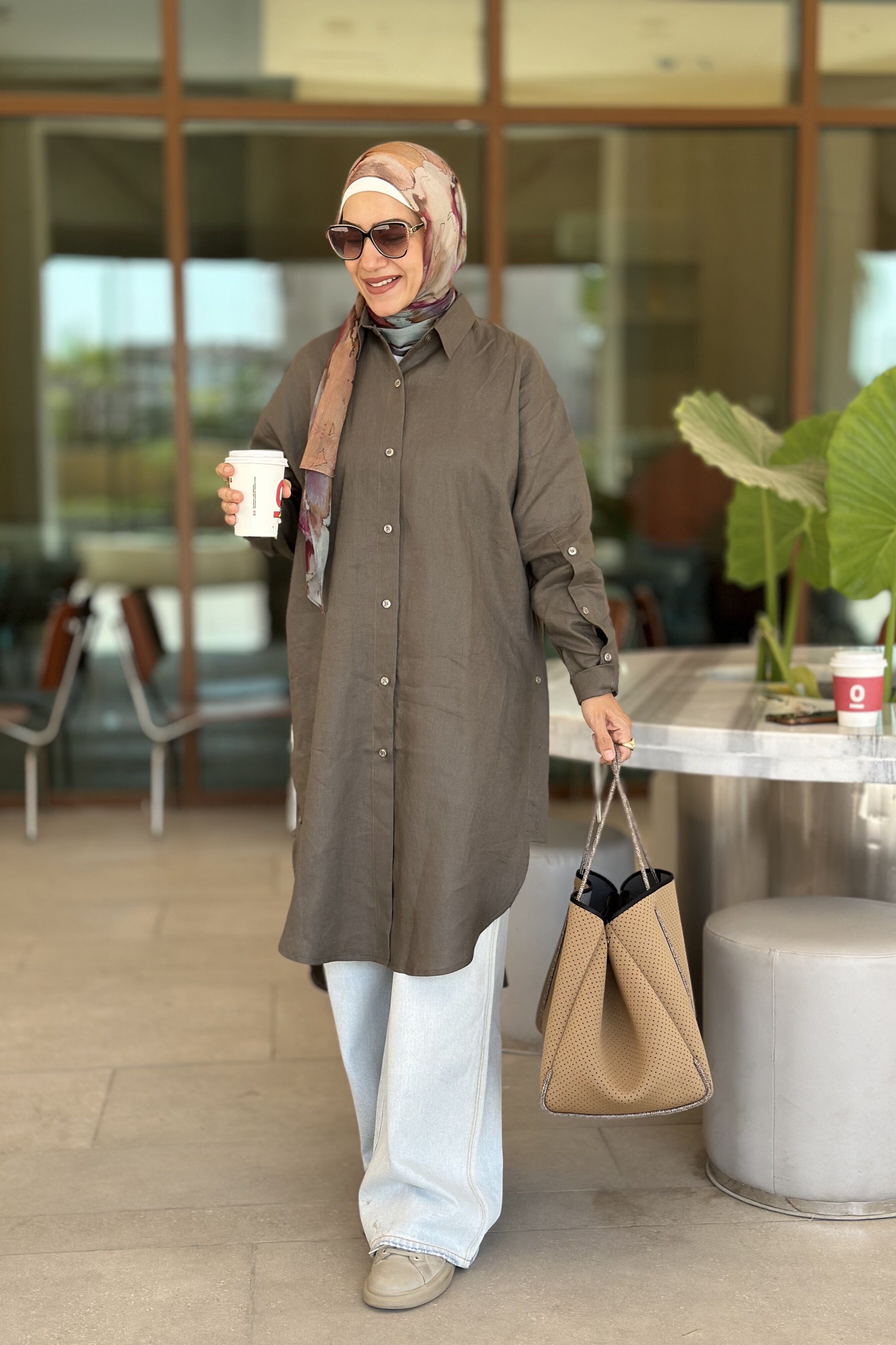 Chocolate  Linen long shirt