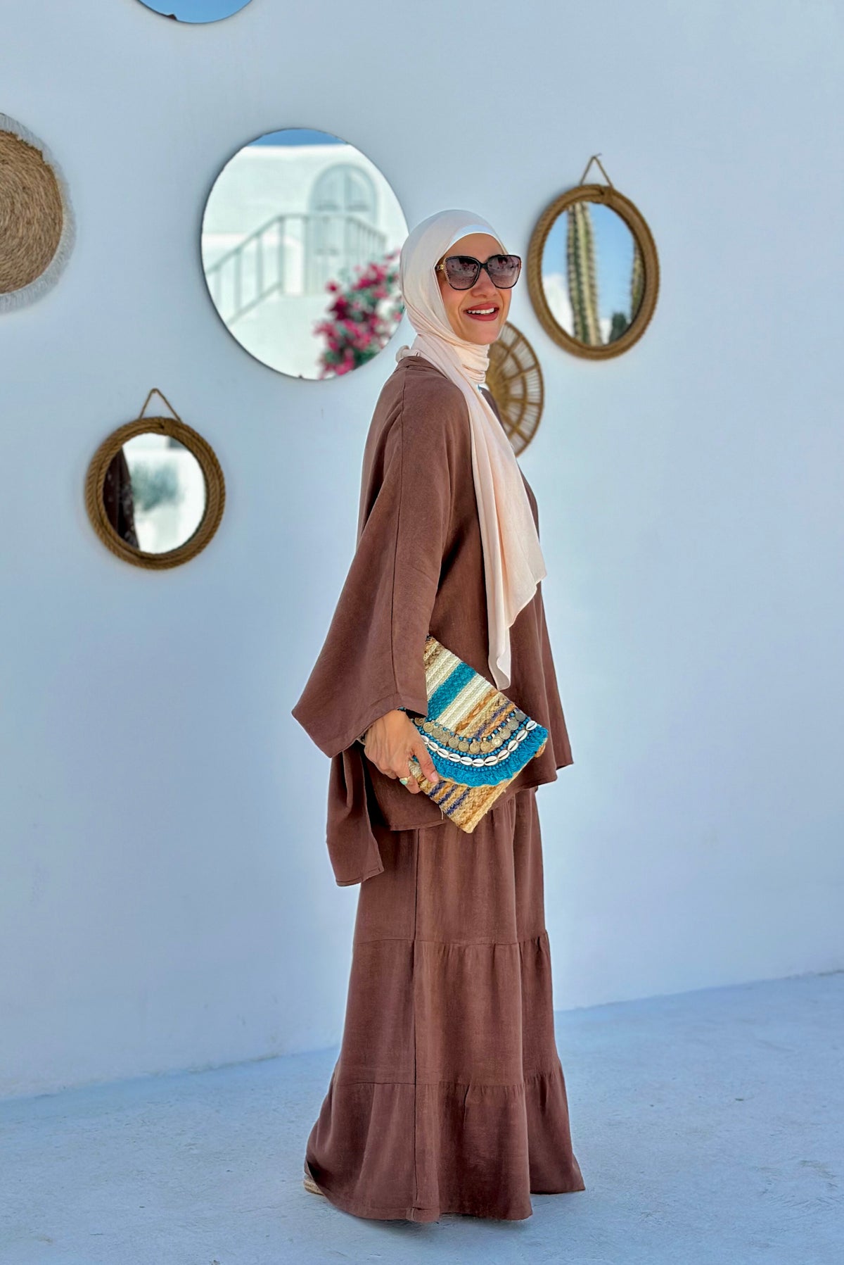 Brown linen set  Raffles