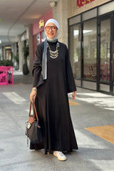 Slay long sleeves Black dress