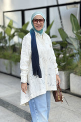 Burn out offwhite  pattern blouse