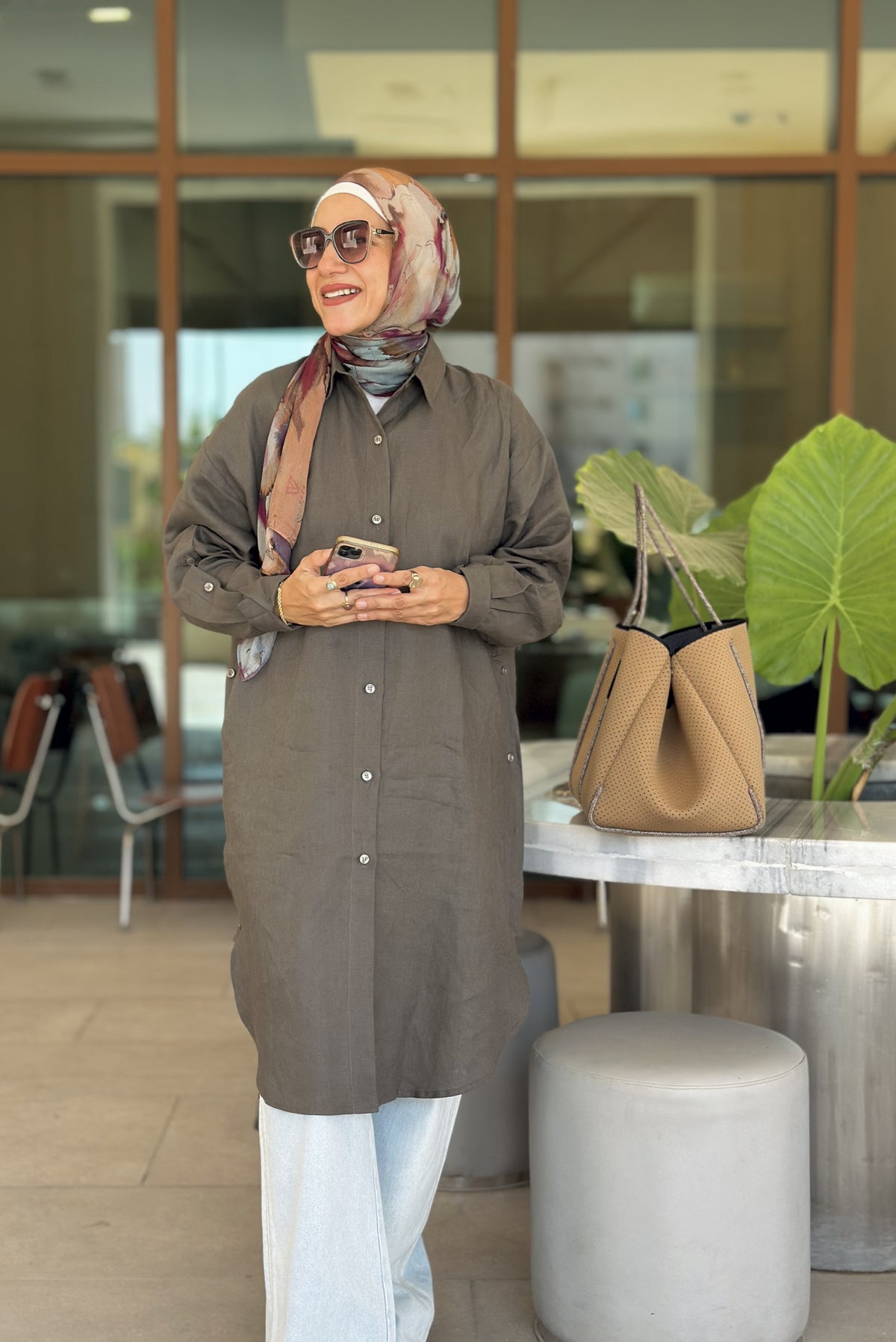 Chocolate  Linen long shirt