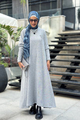 Vintage Long sleeves Solid Grey