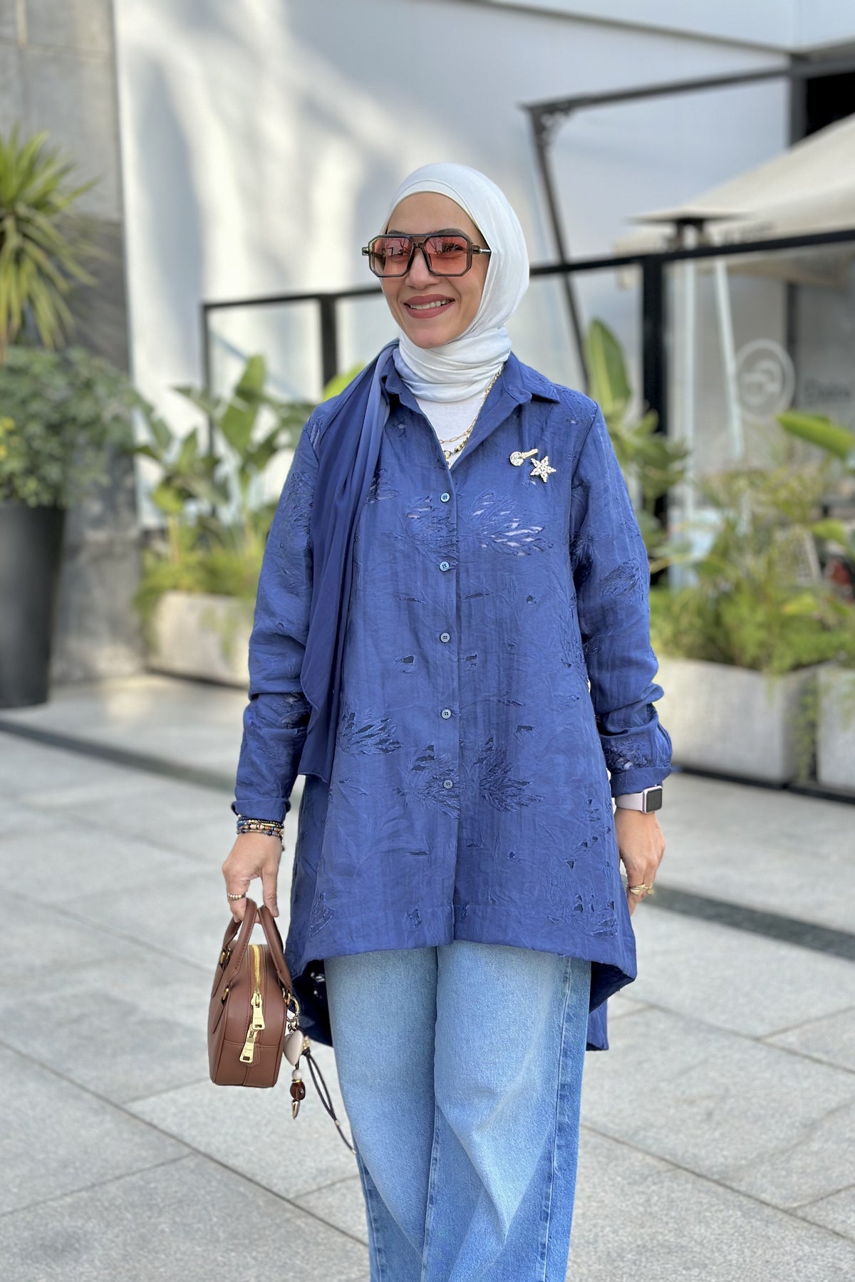 Burn out Pattern blouse