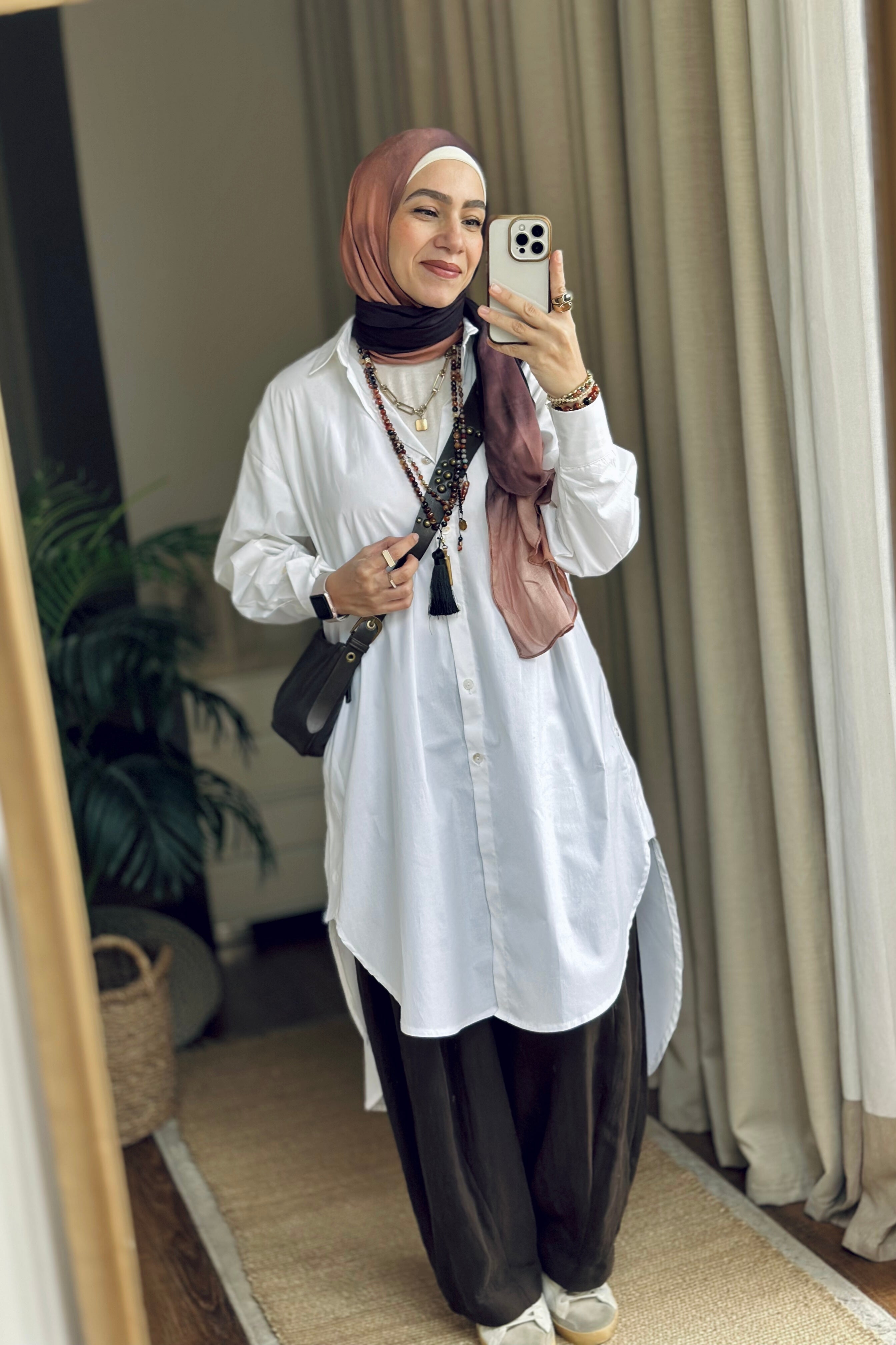 Long OFF white  Poplien  Shirt