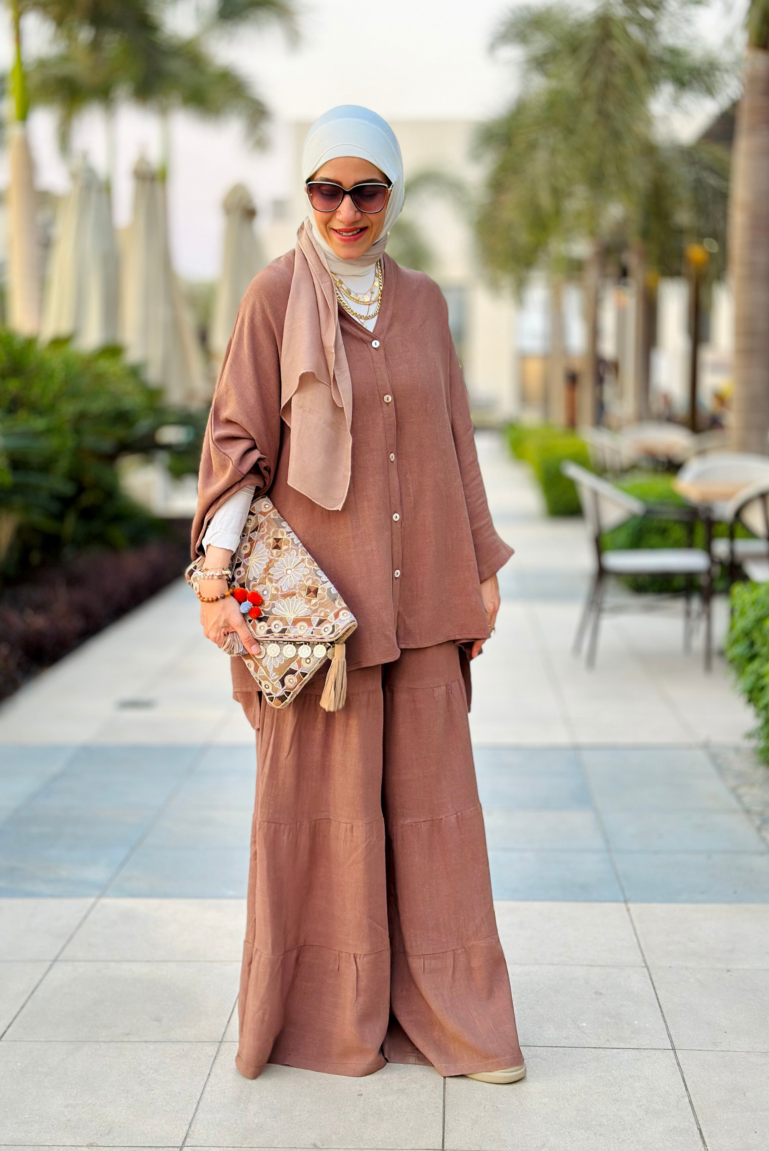 Brown linen set  Raffles