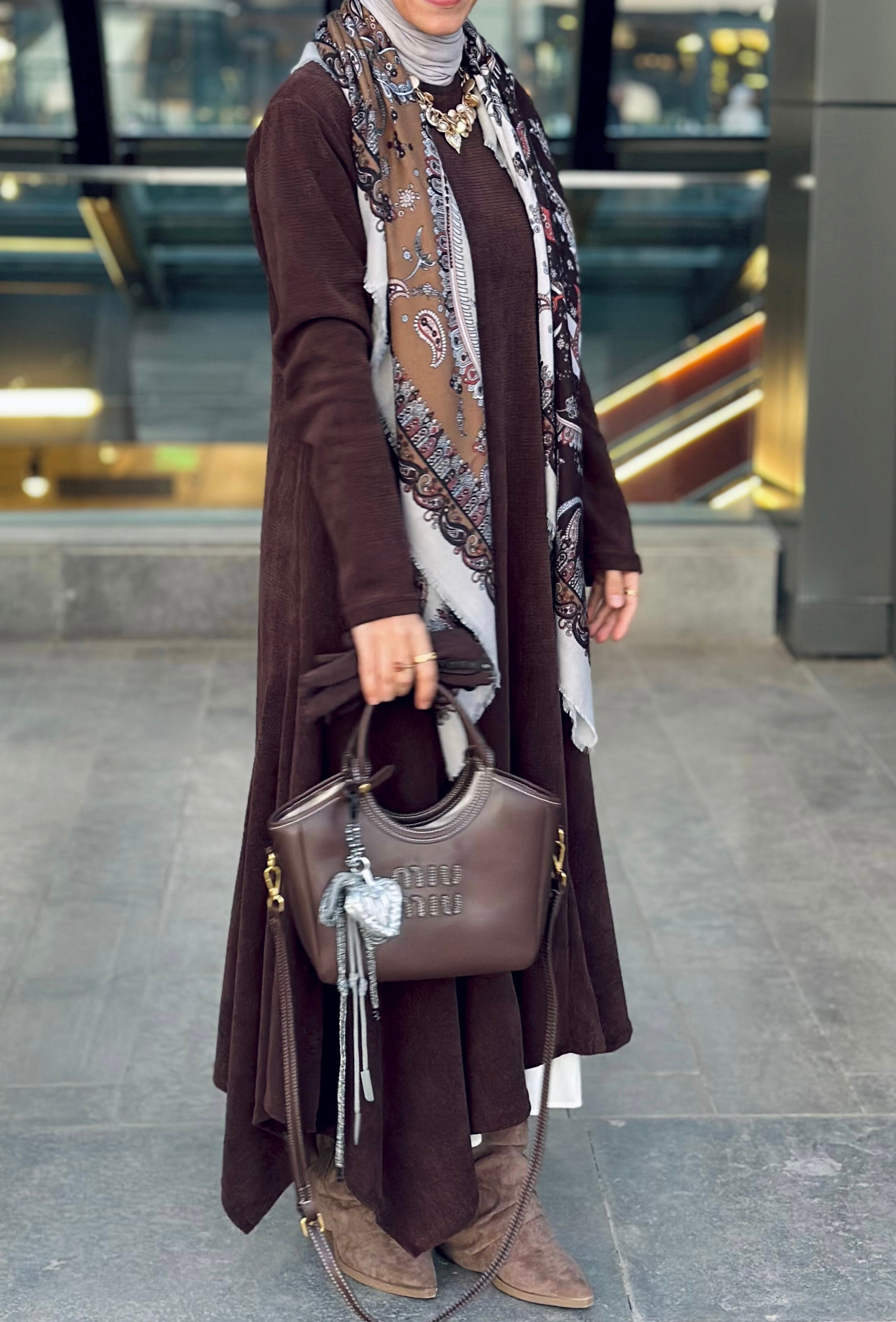 High & Low Brown dress