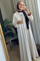 V Shape Linen Dress