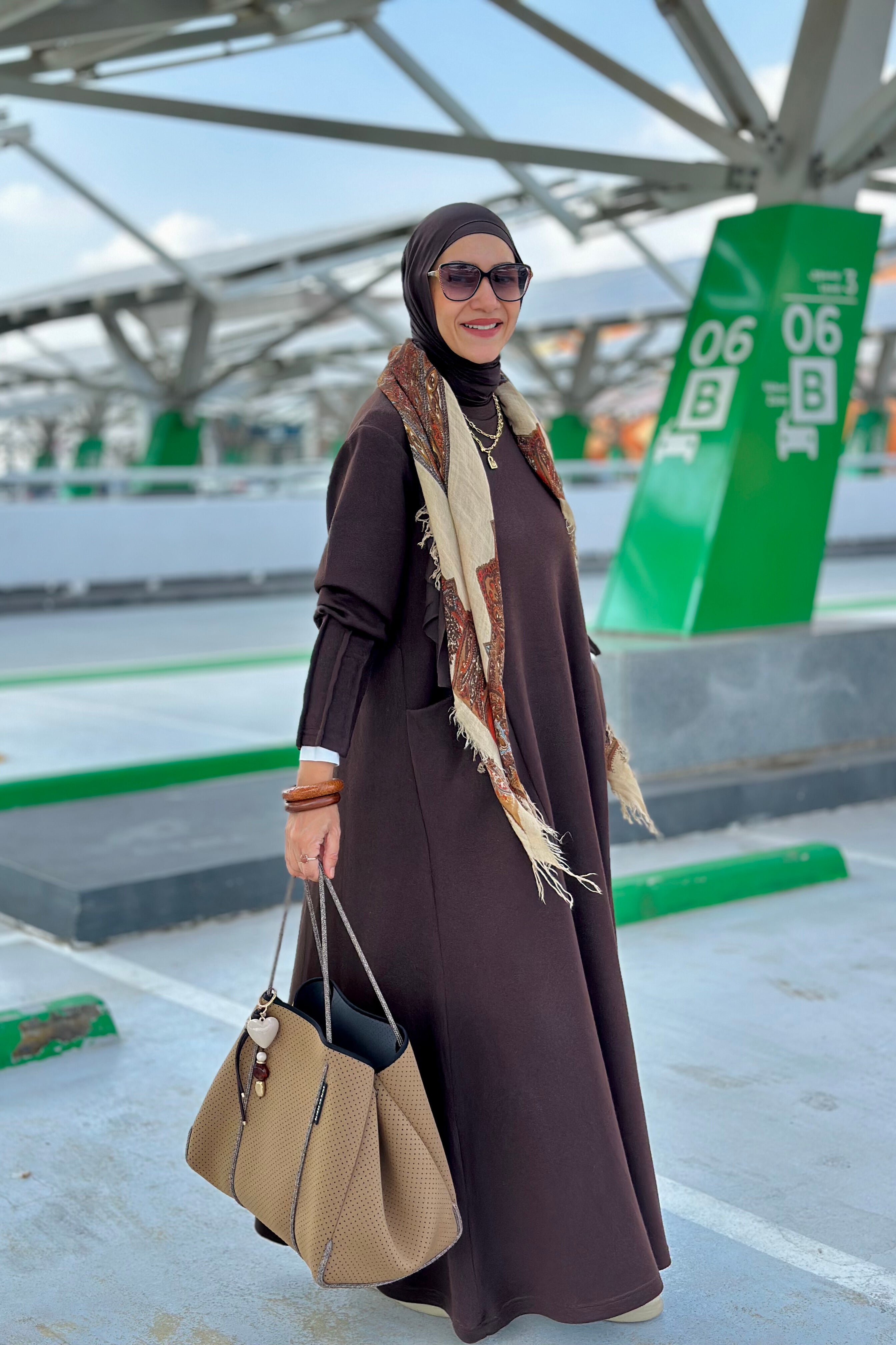 Shimmer Soft Wool brown dress