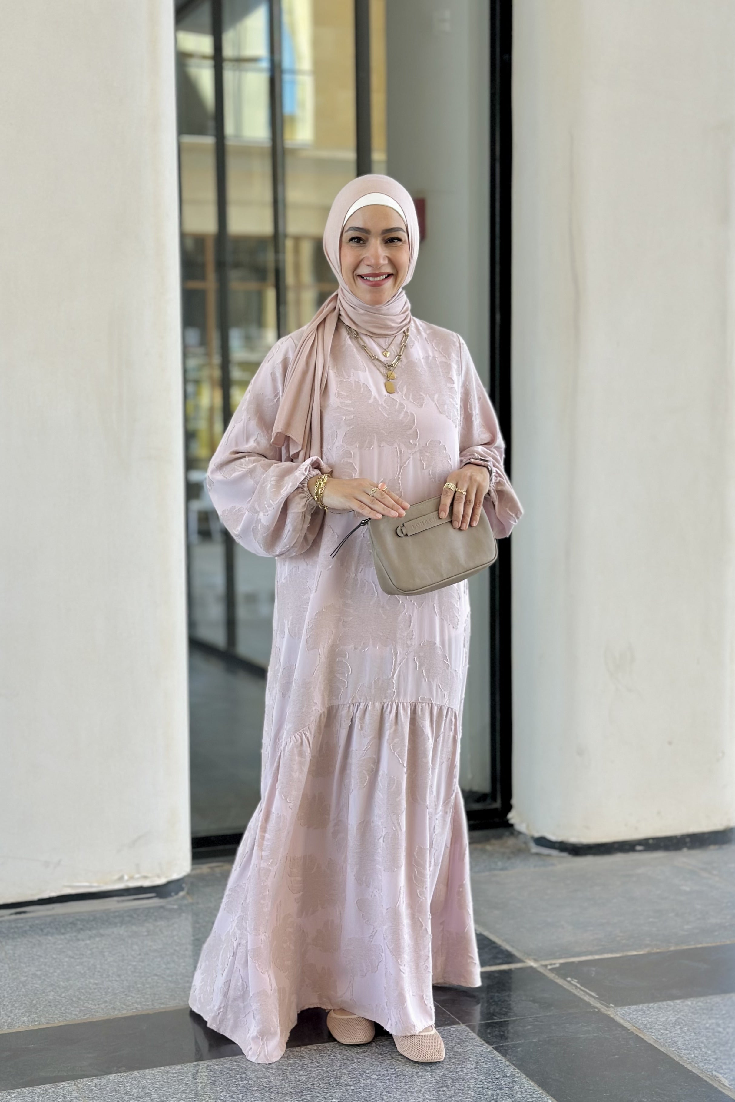 high and low leaf patern dress