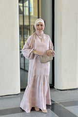 high and low leaf patern dress