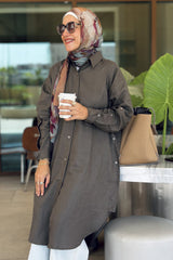 Chocolate  Linen long shirt