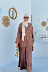 Brown linen set  Raffles